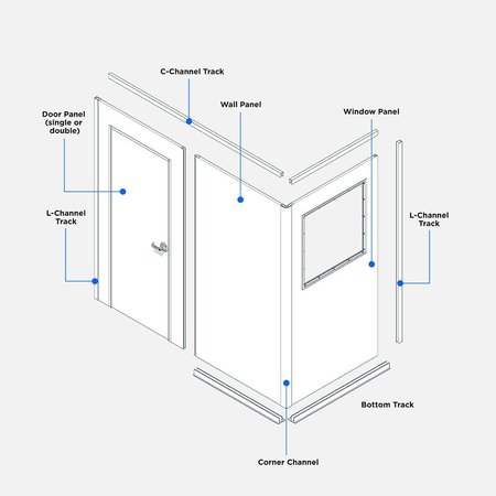 Swiftwall Pro Pro Reusable  Class C Fire Rated Modular Panel System Single Door Panel DSAA12W